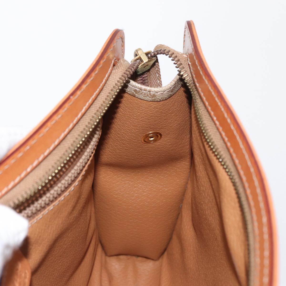 CELINE Macadam Canvas Clutch Bag PVC Beige Gold Auth 156796