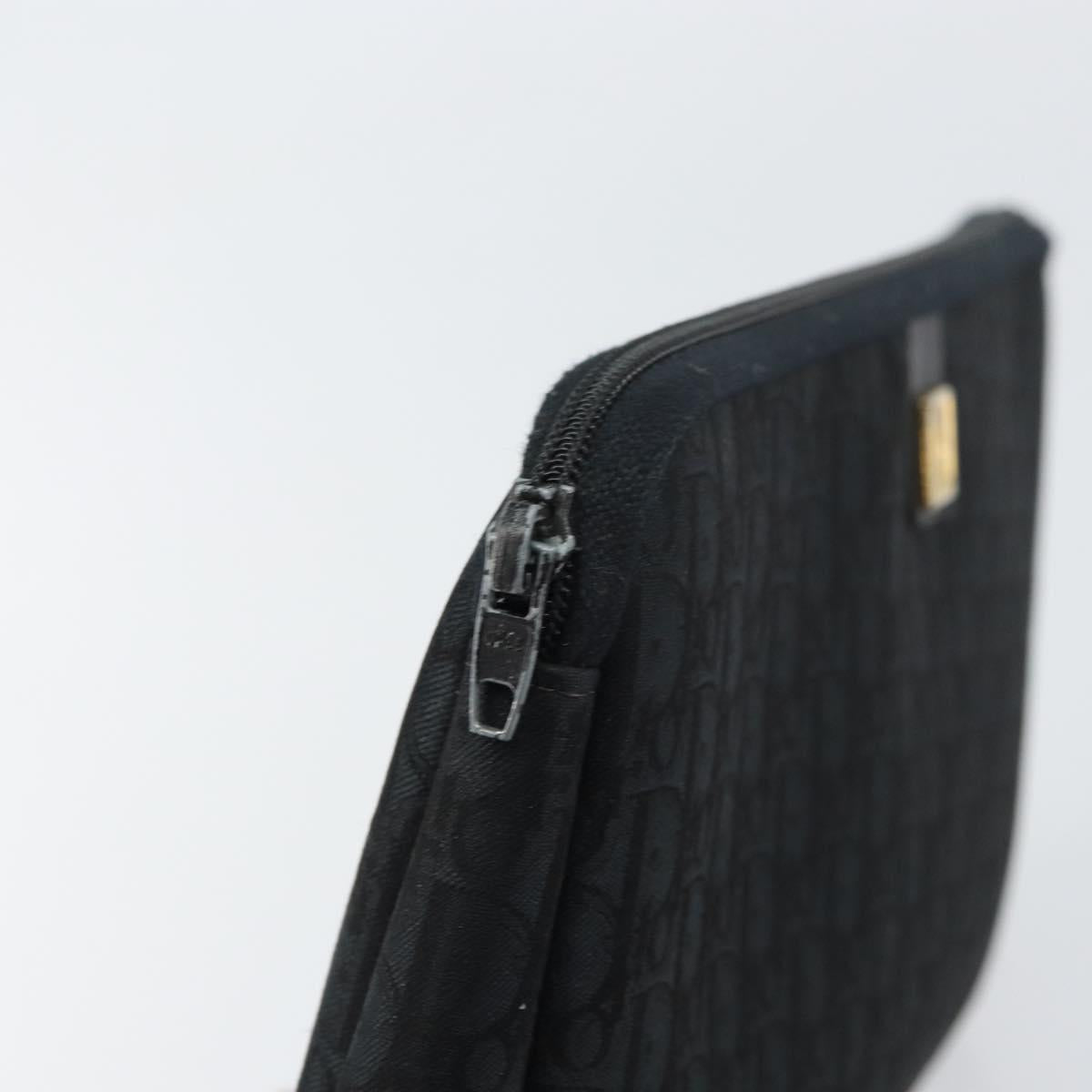 Christian Dior Trotter Canvas Clutch Bag Black Auth 156801