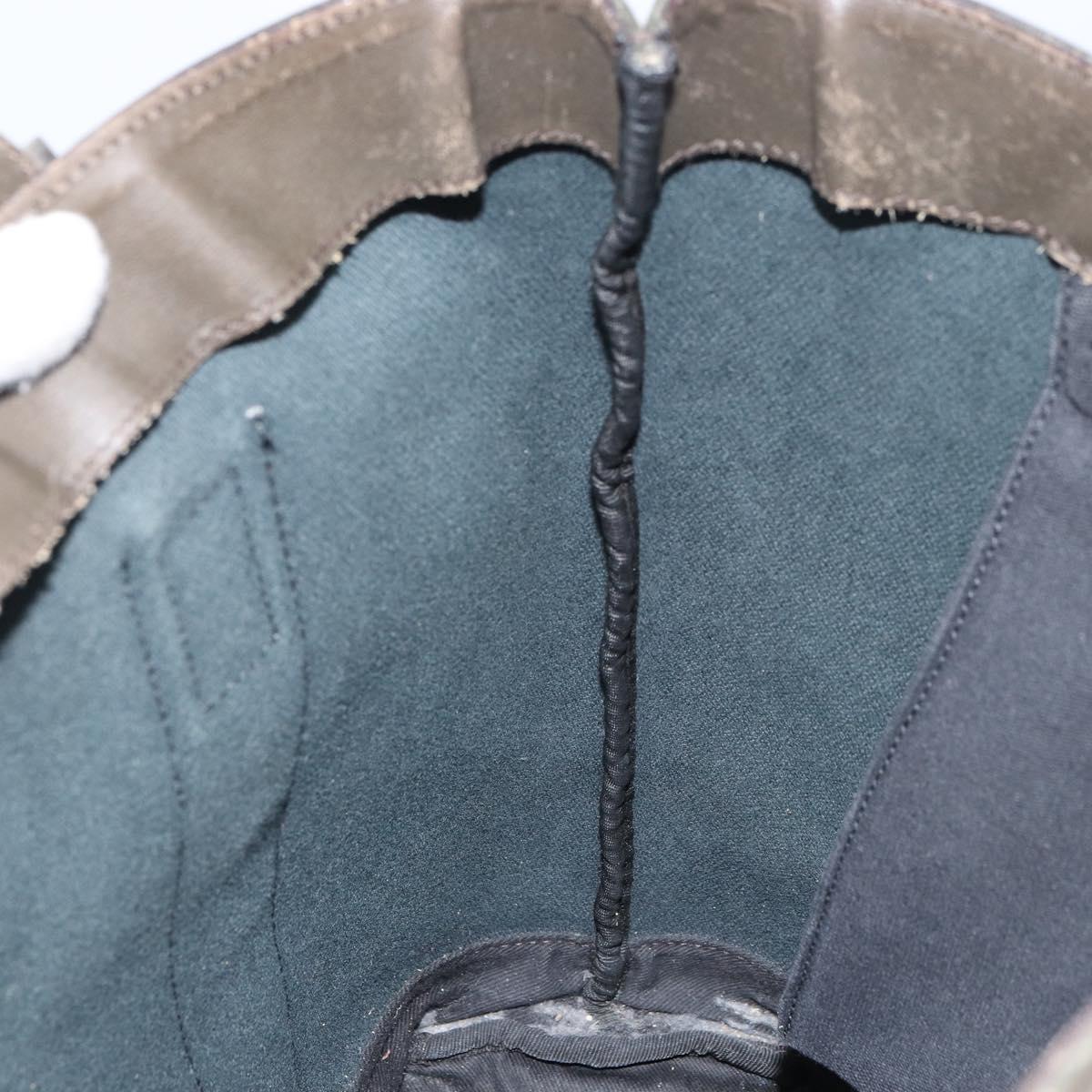 Salvatore Ferragamo Gancini Tote Bag Leather Brown Silver Auth 156802