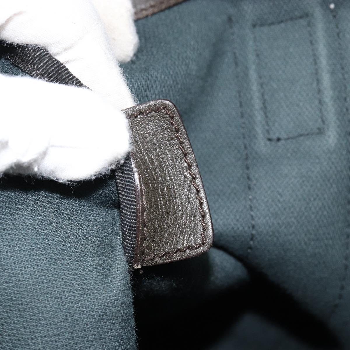 Salvatore Ferragamo Gancini Tote Bag Leather Brown Silver Auth 156802