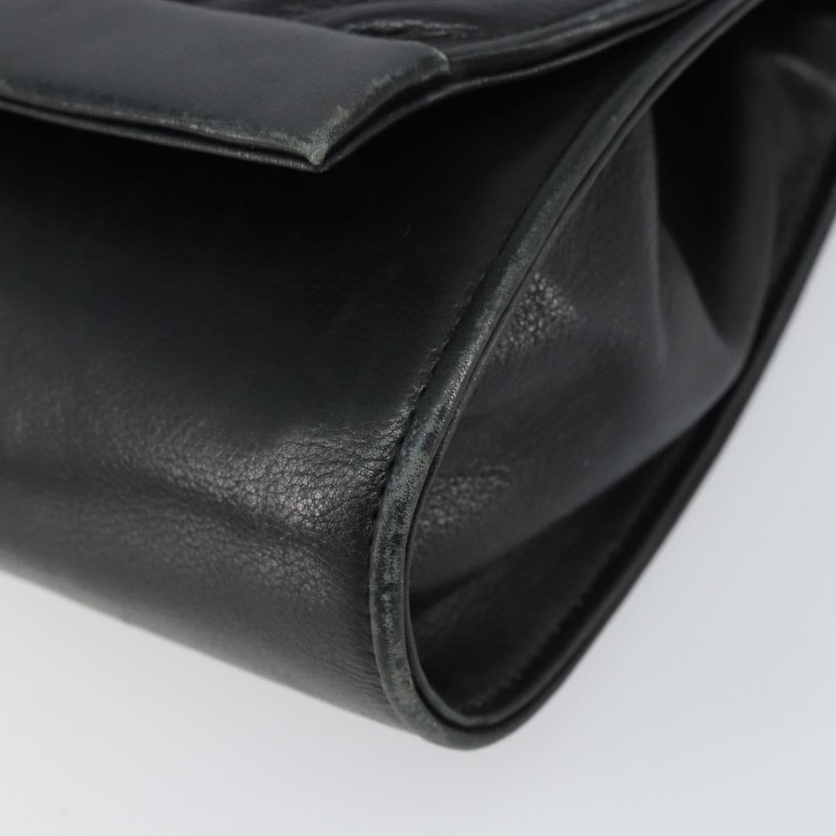GUCCI Shoulder Bag Leather Black Gold 004 25 0240 Auth 156804