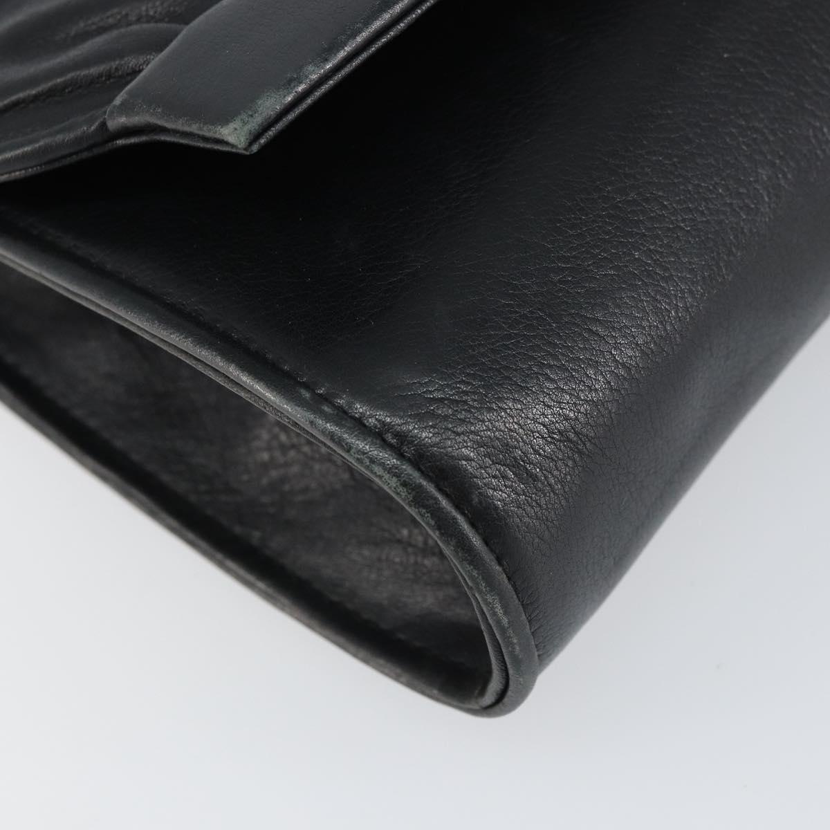 GUCCI Shoulder Bag Leather Black Gold 004 25 0240 Auth 156804