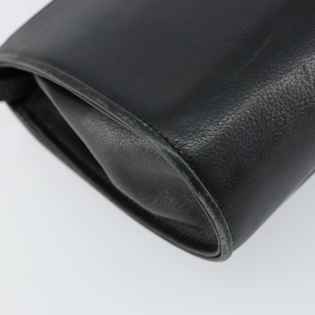 GUCCI Shoulder Bag Leather Black Gold 004 25 0240 Auth 156804