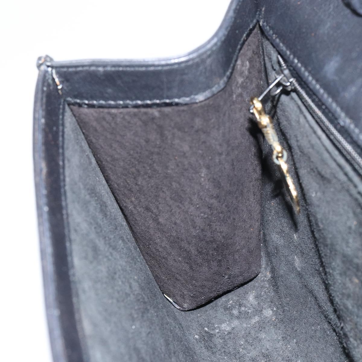 GUCCI Shoulder Bag Leather Black Gold 004 25 0240 Auth 156804