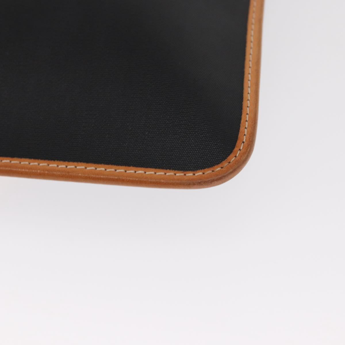 Christian Dior Clutch Bag Leather Black Gold Auth 156807