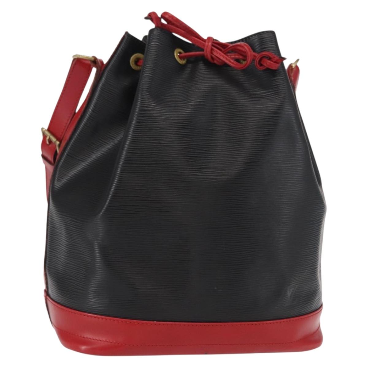 LOUIS VUITTON Epi Noe Shoulder Bag Bicolor Black Red M44017 LV Auth 156812