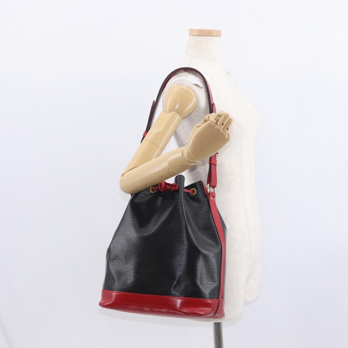 LOUIS VUITTON Epi Noe Shoulder Bag Bicolor Black Red M44017 LV Auth 156812