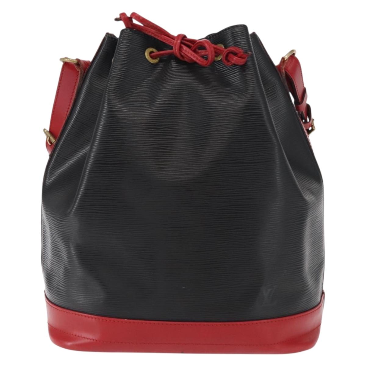 LOUIS VUITTON Epi Noe Shoulder Bag Bicolor Black Red M44017 LV Auth 156812