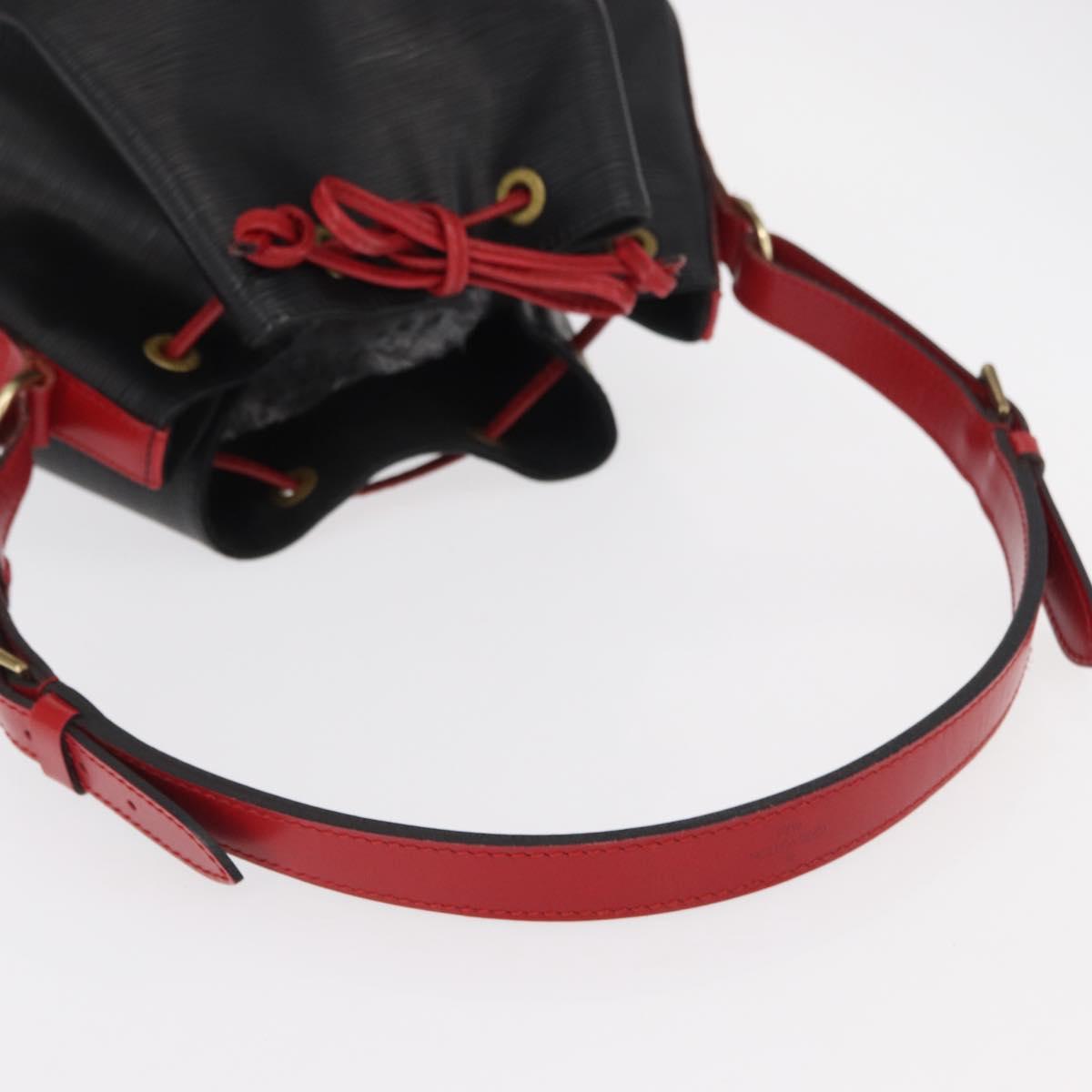 LOUIS VUITTON Epi Noe Shoulder Bag Bicolor Black Red M44017 LV Auth 156812