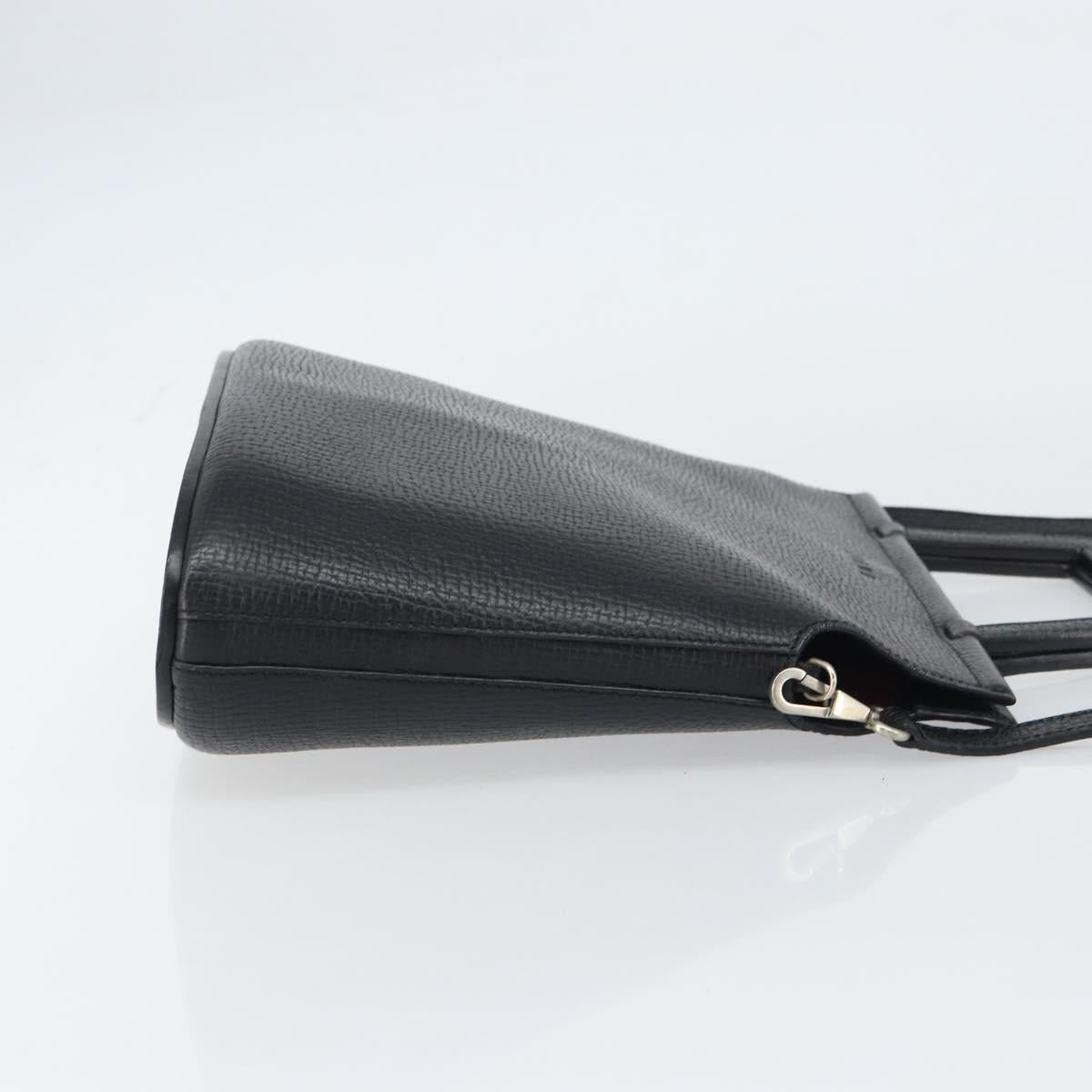 LOEWE Hand Bag Leather 2way Black Silver Auth 156814