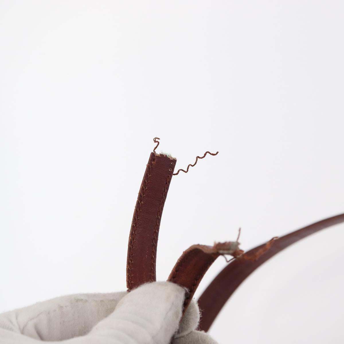 CARTIER Must Line Shoulder Bag Leather Bordeaux Gold Auth 156815