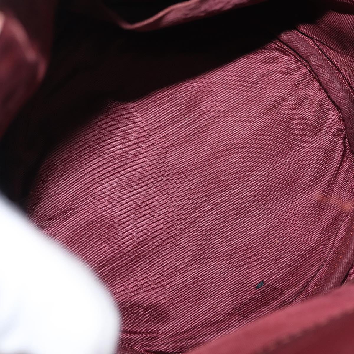 CARTIER Must Line Shoulder Bag Leather Bordeaux Gold Auth 156815