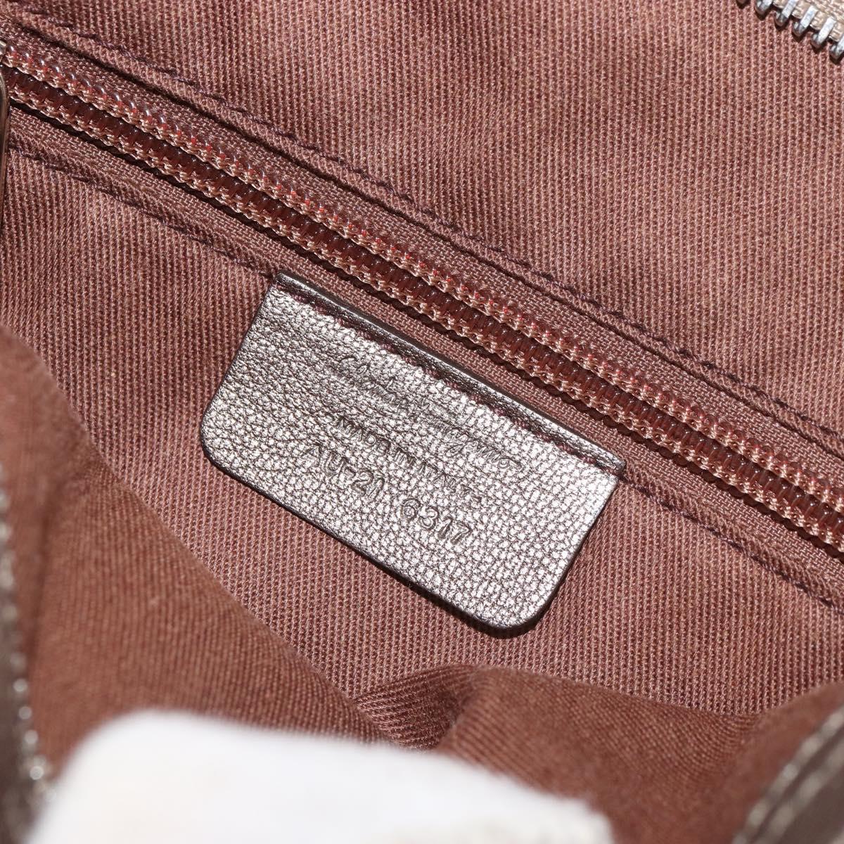 Salvatore Ferragamo Gancini Hand Bag Leather Silver Auth 156816