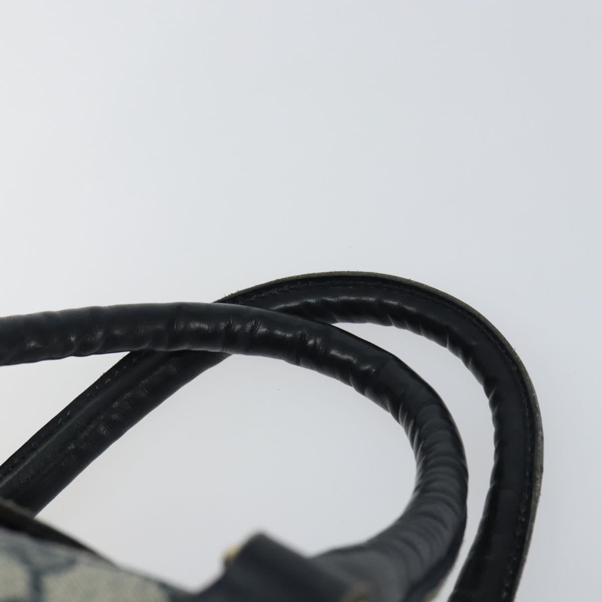 GUCCI GG Supreme Sherry Line Boston Bag PVC Navy Gold Auth 156820