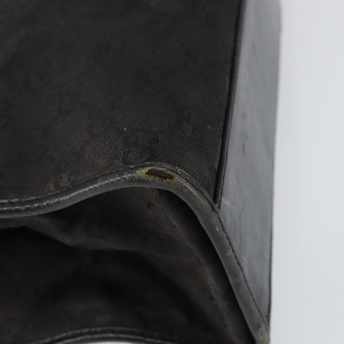 GUCCI GG Canvas Jackie Tote Bag Black Silver 002 1074 2123 Auth 156822