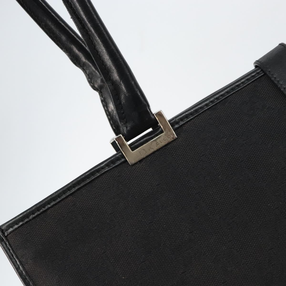 GUCCI GG Canvas Jackie Tote Bag Black Silver 002 1074 2123 Auth 156822