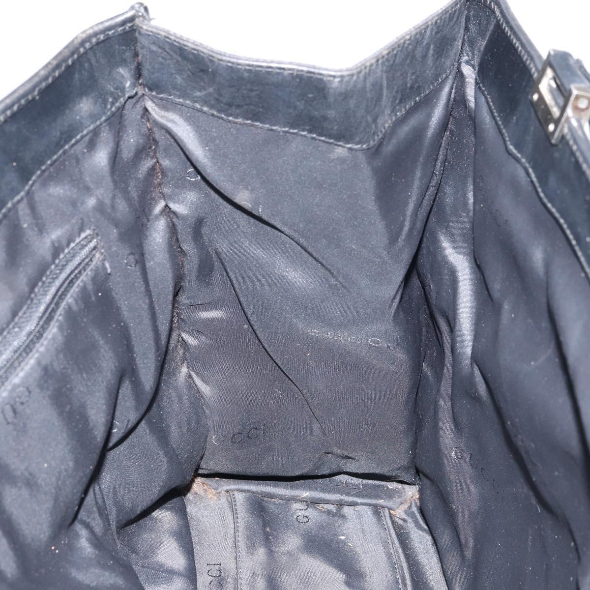 GUCCI GG Canvas Jackie Tote Bag Black Silver 002 1074 2123 Auth 156822