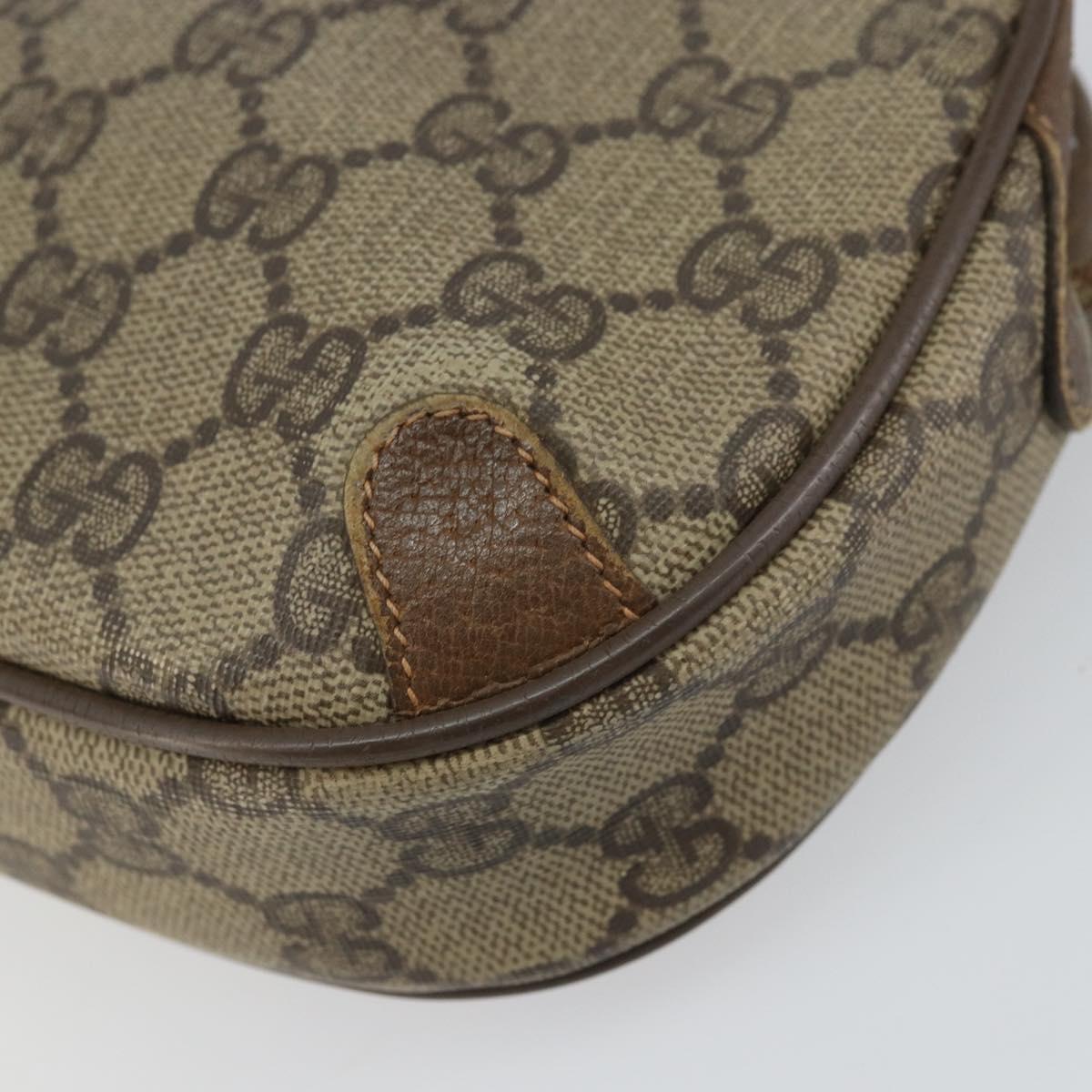 GUCCI GG Supreme Web Sherry Line Bag PVC Beige Gold 89 02 066 Auth 156823