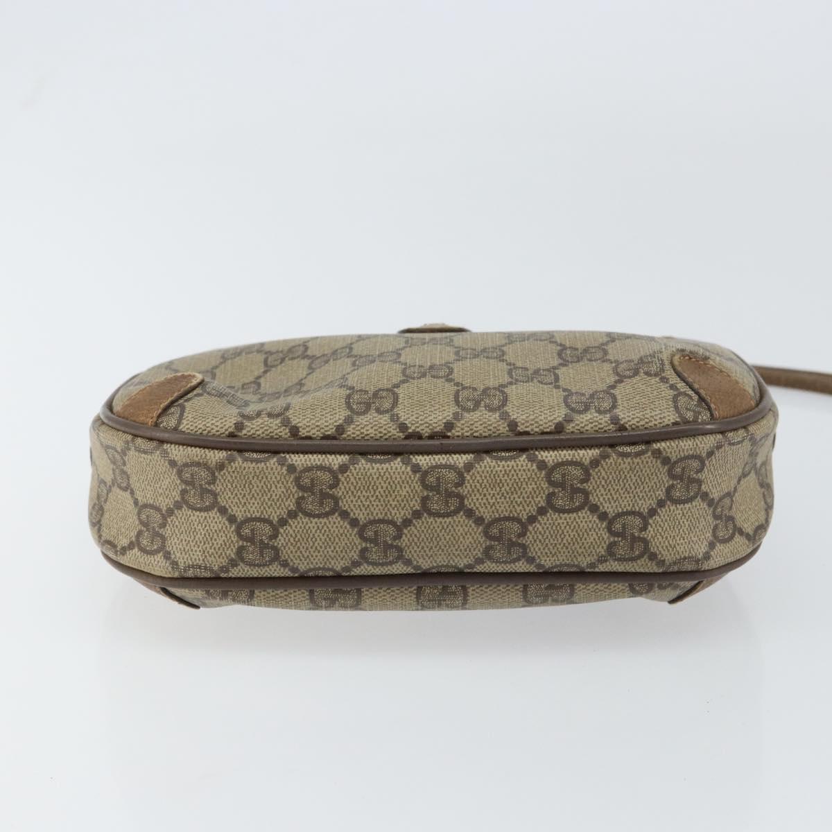 GUCCI GG Supreme Web Sherry Line Bag PVC Beige Gold 89 02 066 Auth 156823