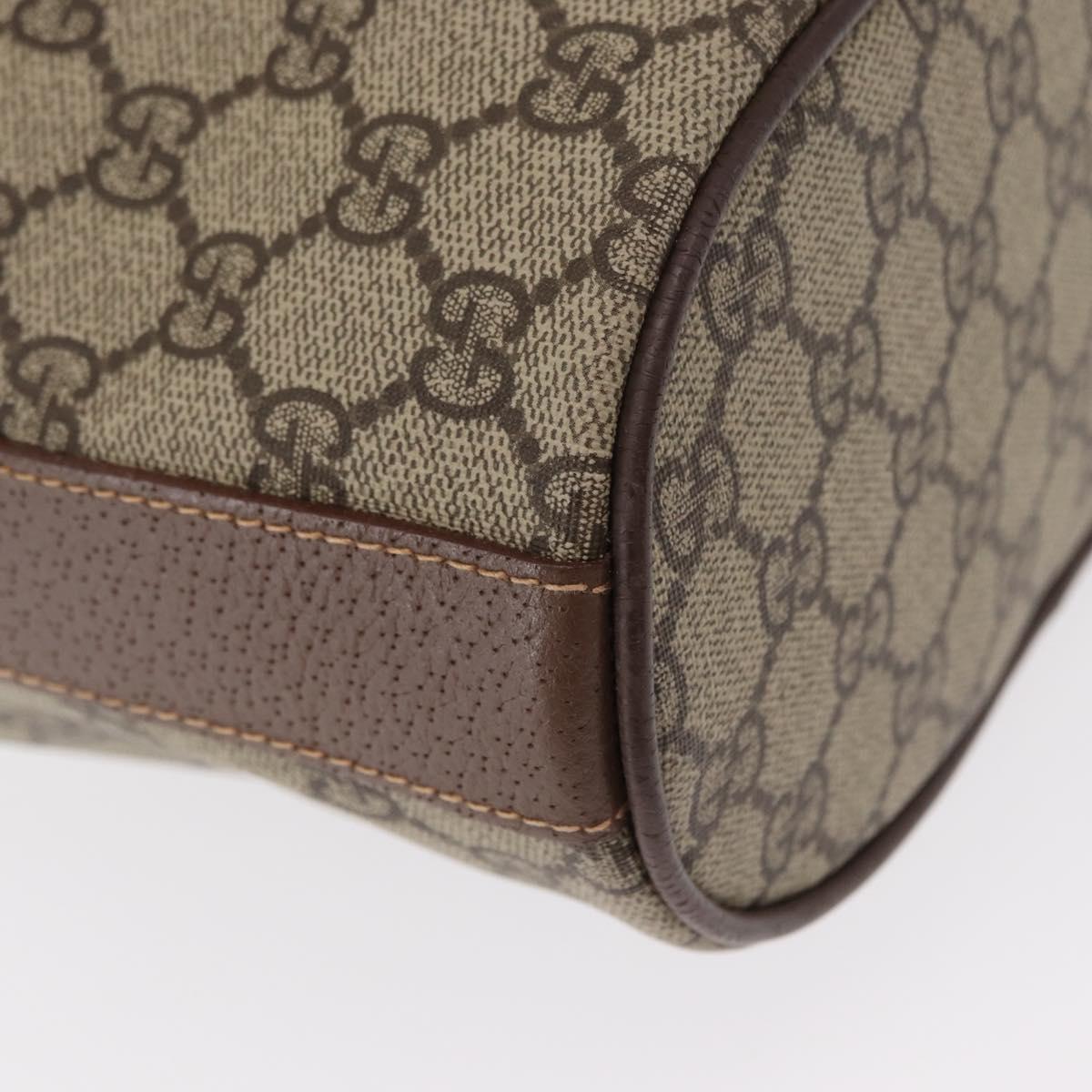 GUCCI GG Supreme Shoulder Bag PVC Beige Gold Auth 156825