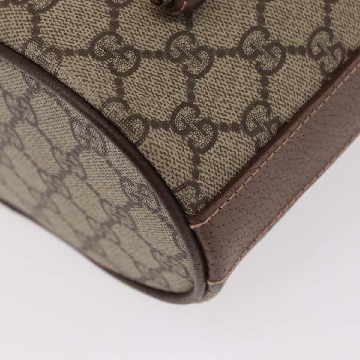 GUCCI GG Supreme Shoulder Bag PVC Beige Gold Auth 156825