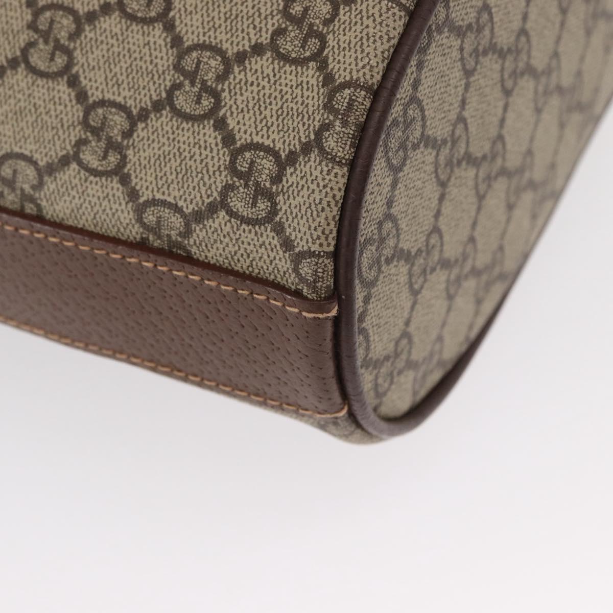 GUCCI GG Supreme Shoulder Bag PVC Beige Gold Auth 156825