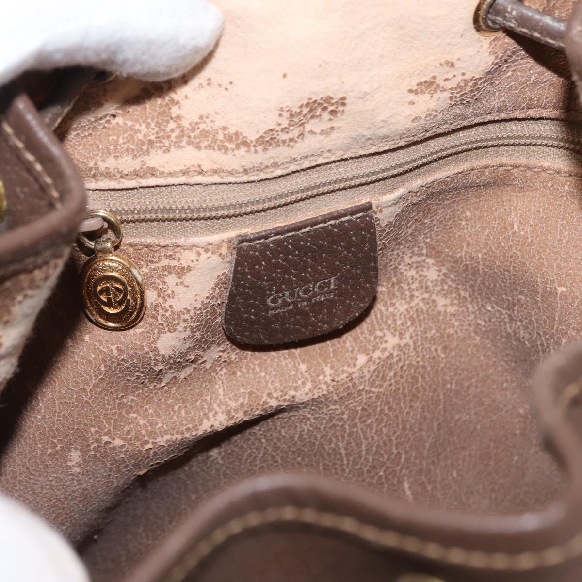 GUCCI GG Supreme Shoulder Bag PVC Beige Gold Auth 156825