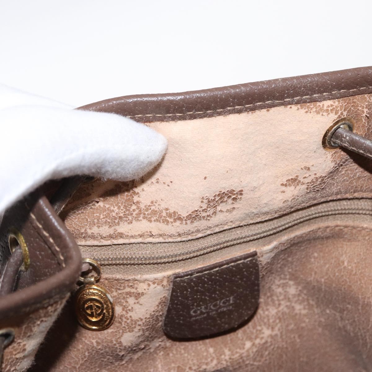 GUCCI GG Supreme Shoulder Bag PVC Beige Gold Auth 156825