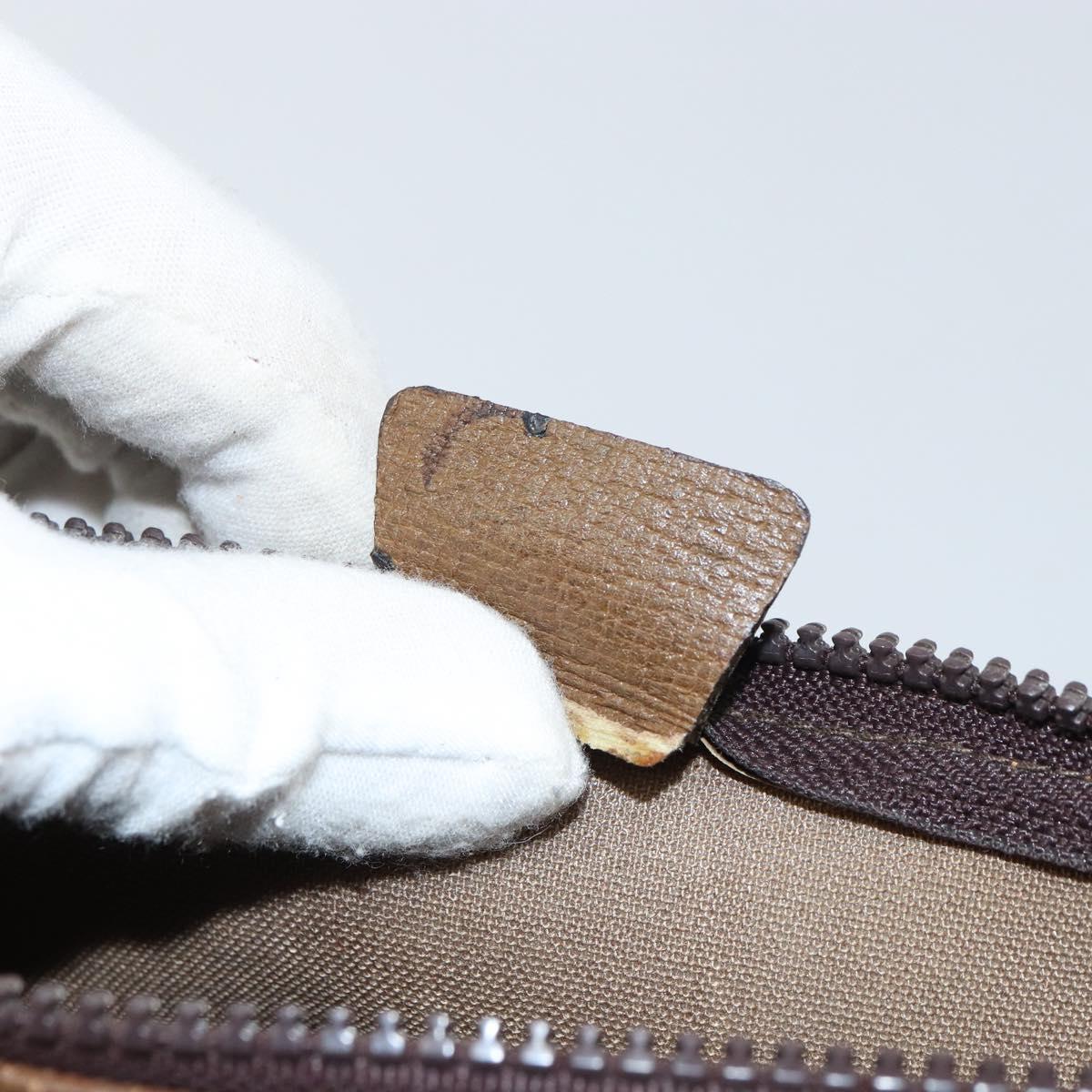 GUCCI GG Plus Supreme Clutch Bag PVC Beige Auth 156830