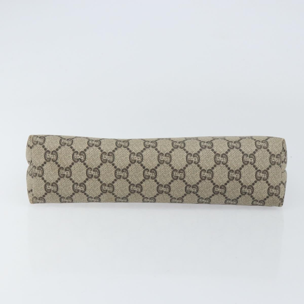 GUCCI GG Plus Supreme Clutch Bag PVC Beige Auth 156830