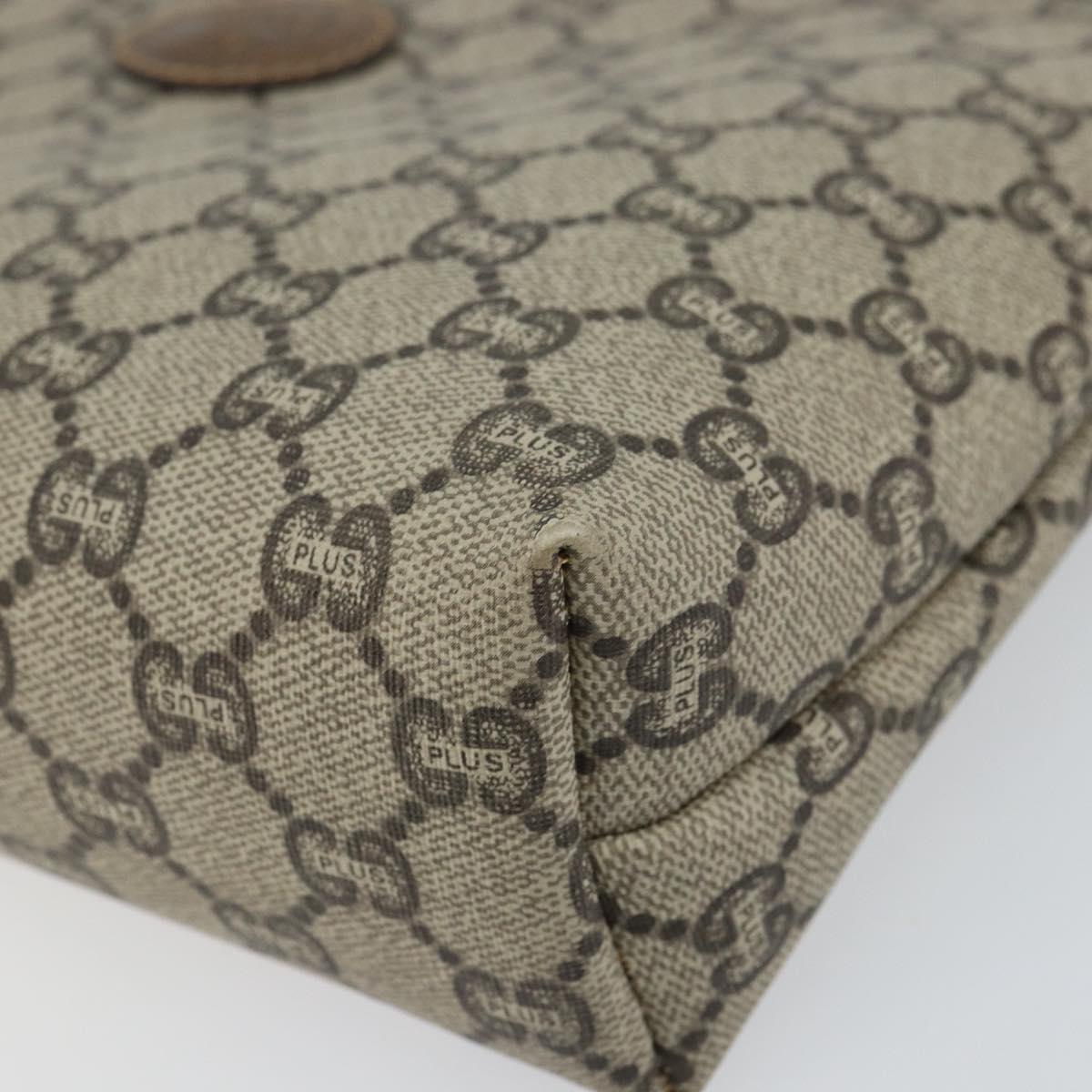 GUCCI GG Plus Supreme Clutch Bag PVC Beige Auth 156830