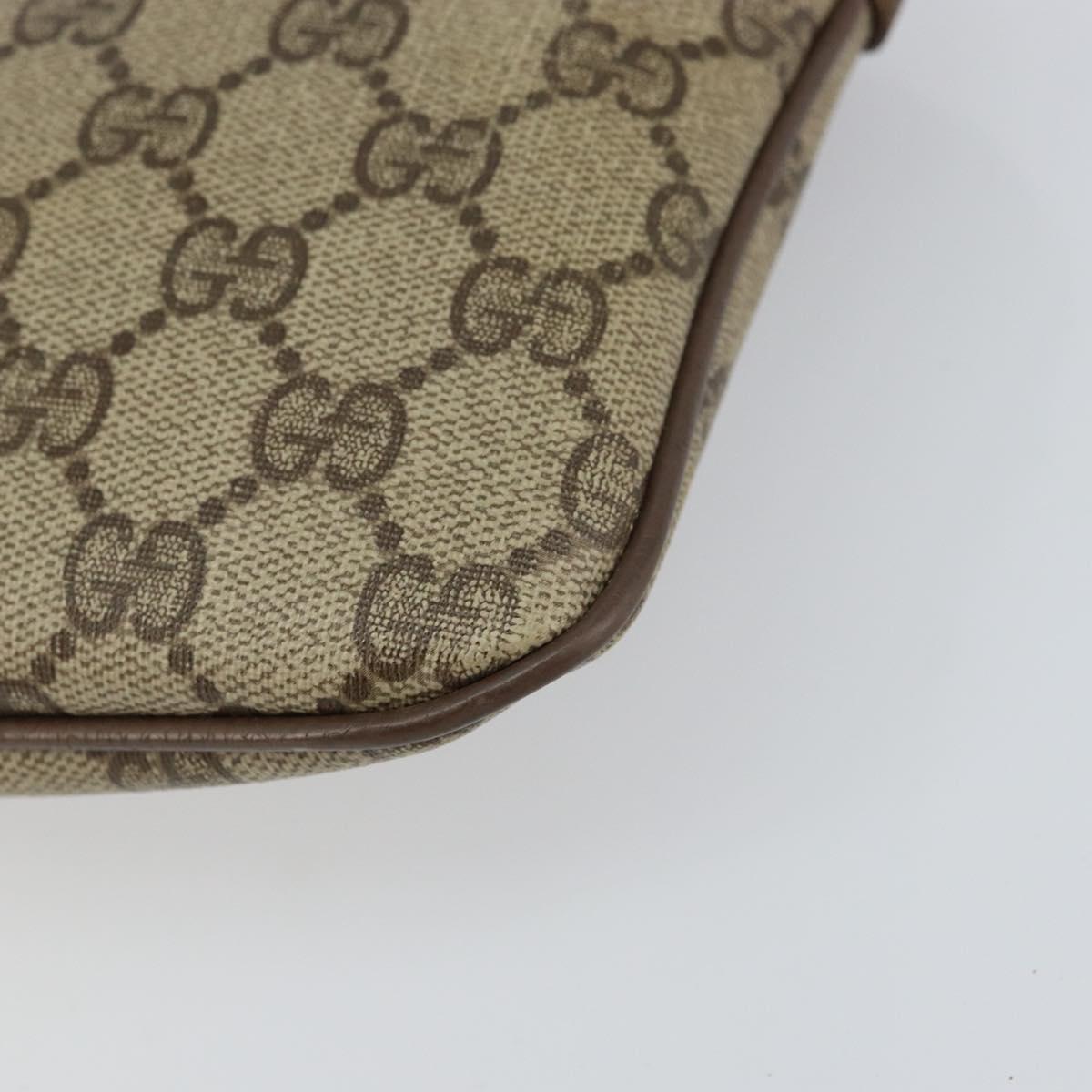 GUCCI GG Supreme Web Sherry Line Bag PVC Beige Gold 904 02 047 Auth 156831