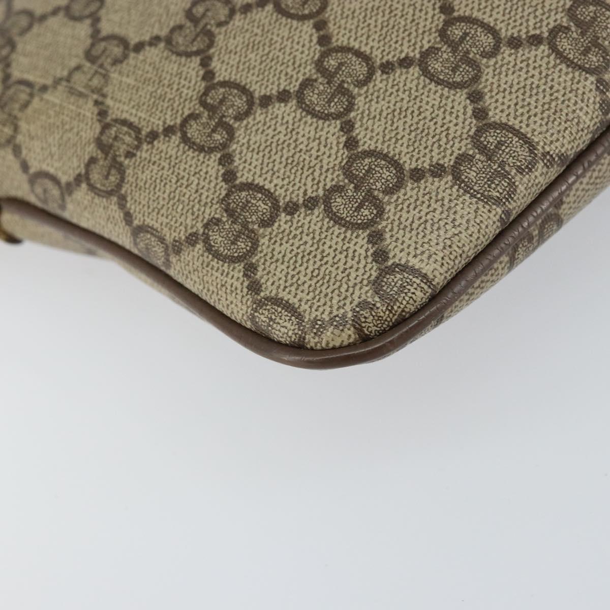 GUCCI GG Supreme Web Sherry Line Bag PVC Beige Gold 904 02 047 Auth 156831