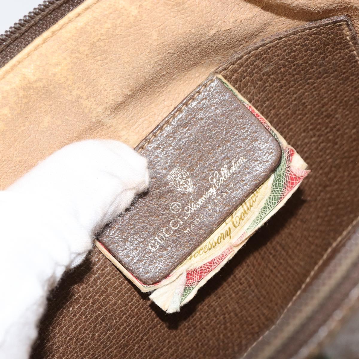 GUCCI GG Supreme Web Sherry Line Bag PVC Beige Gold 904 02 047 Auth 156831