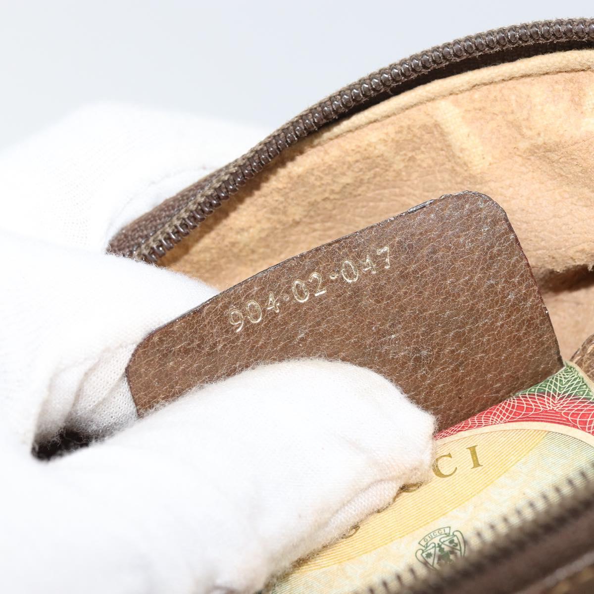 GUCCI GG Supreme Web Sherry Line Bag PVC Beige Gold 904 02 047 Auth 156831