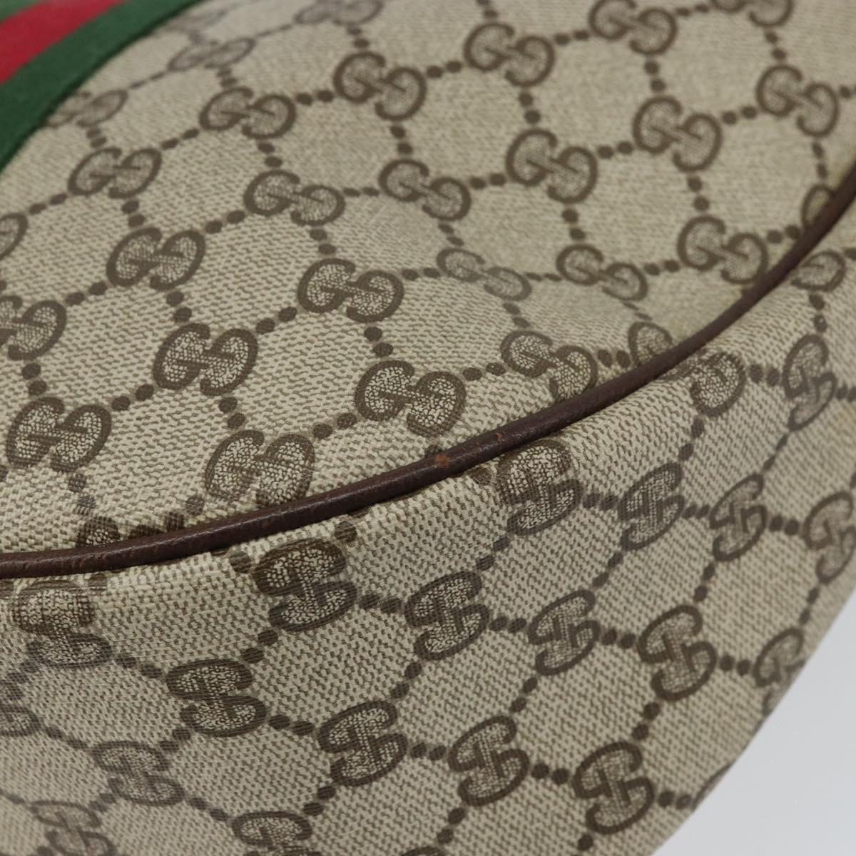 GUCCI GG Supreme Web Sherry Line Shoulder Bag PVC Beige 001 3840 5 Auth 156832