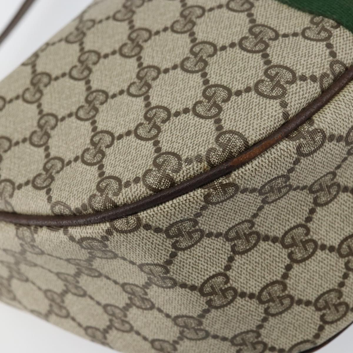 GUCCI GG Supreme Web Sherry Line Shoulder Bag PVC Beige 001 3840 5 Auth 156832
