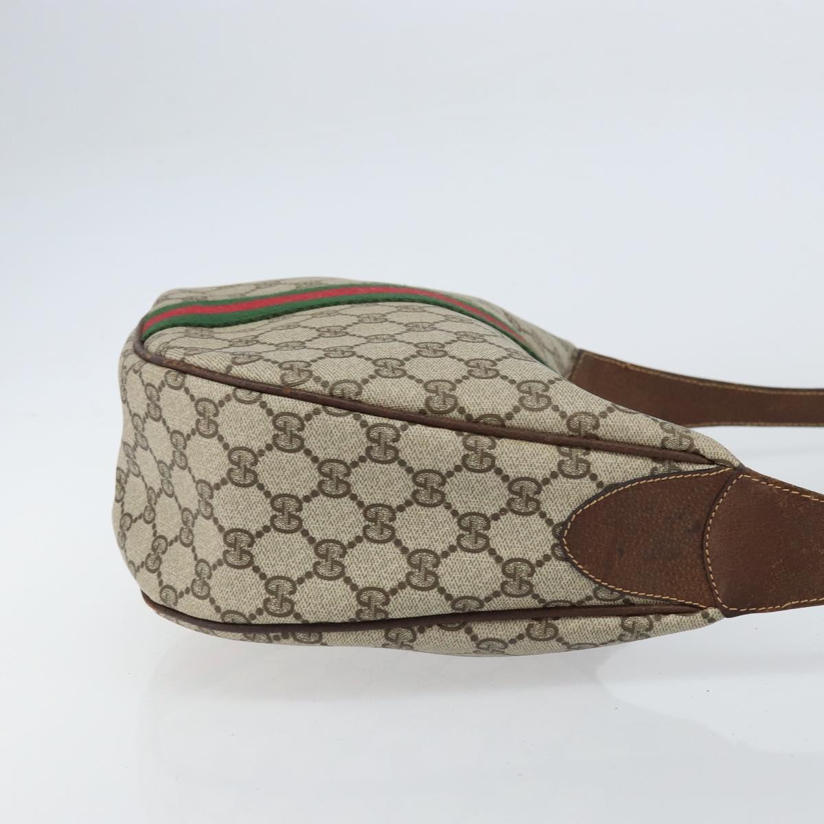GUCCI GG Supreme Web Sherry Line Shoulder Bag PVC Beige 001 3840 5 Auth 156832