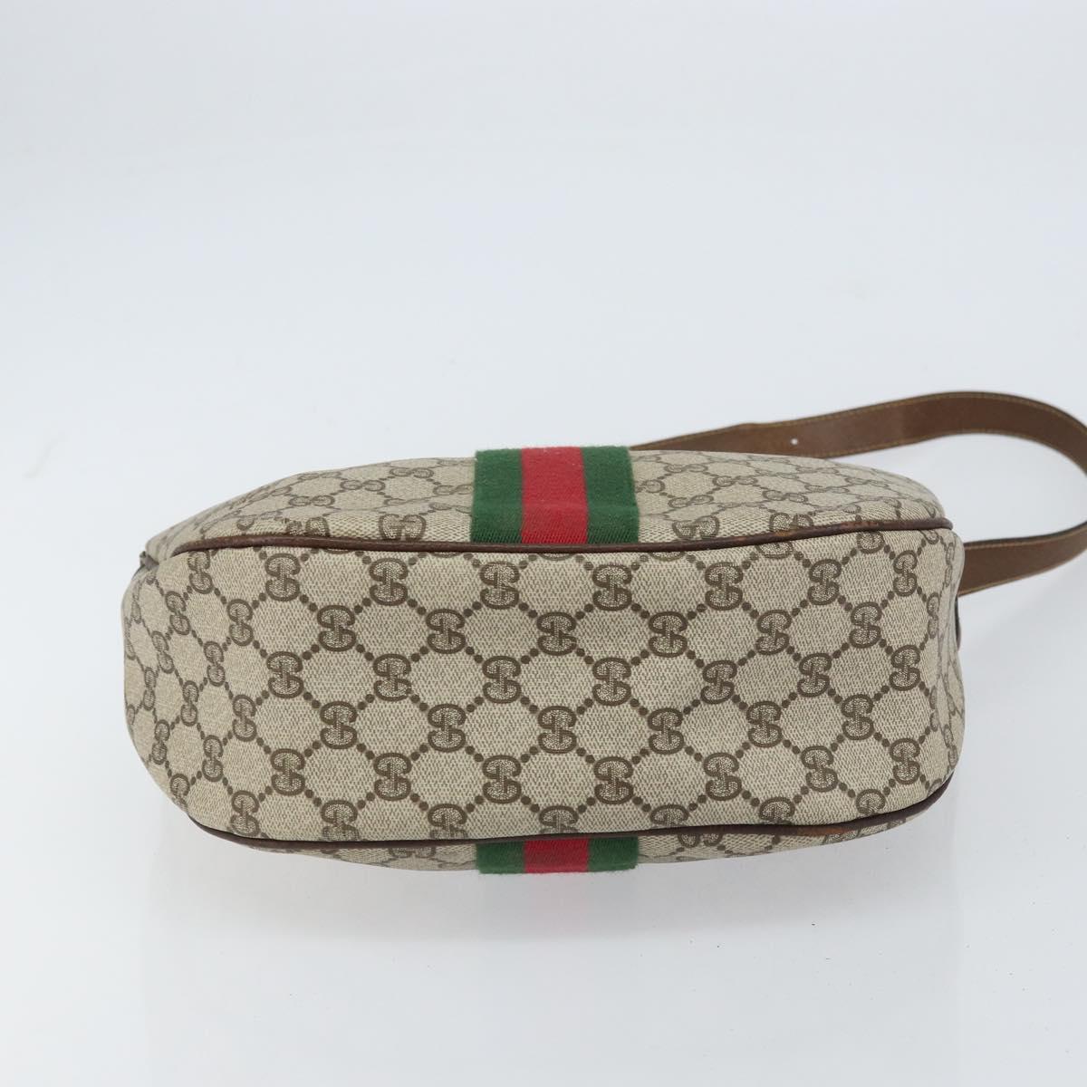 GUCCI GG Supreme Web Sherry Line Shoulder Bag PVC Beige 001 3840 5 Auth 156832