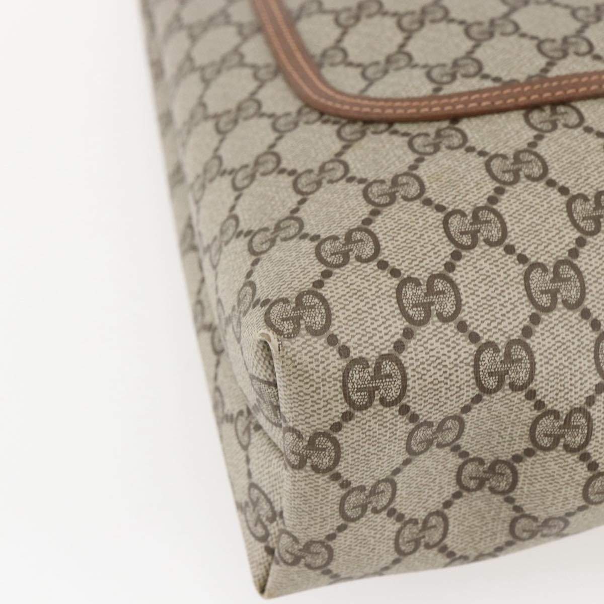 GUCCI GG Supreme Web Sherry Line Tote Bag PVC Beige Gold 89 02 003 Auth 156835