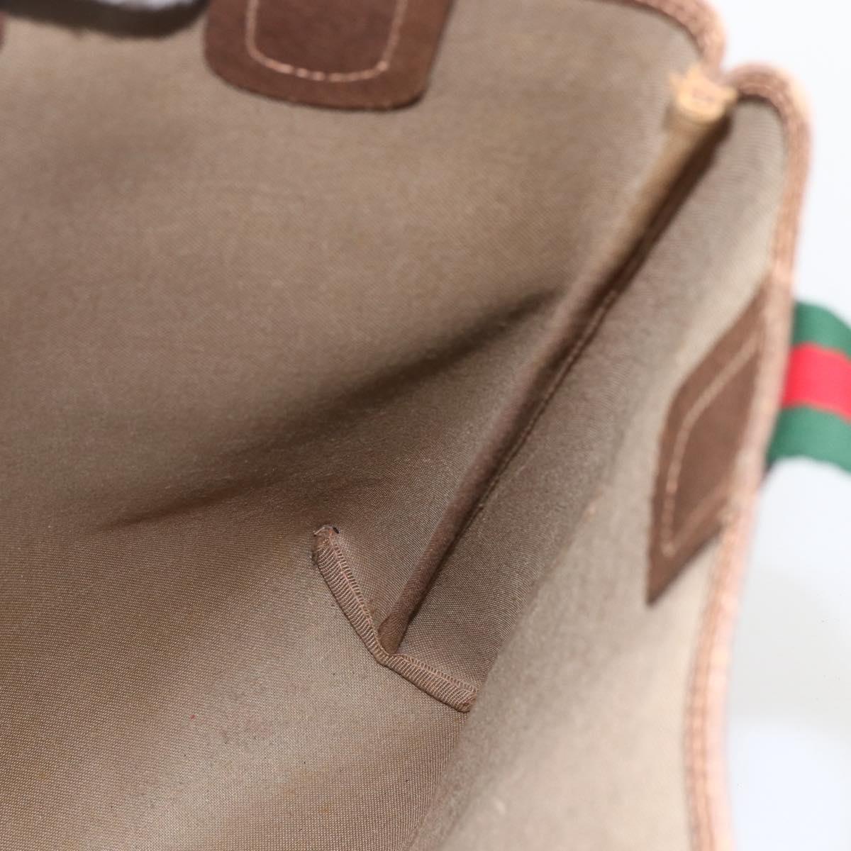 GUCCI GG Supreme Web Sherry Line Tote Bag PVC Beige Gold 89 02 003 Auth 156835