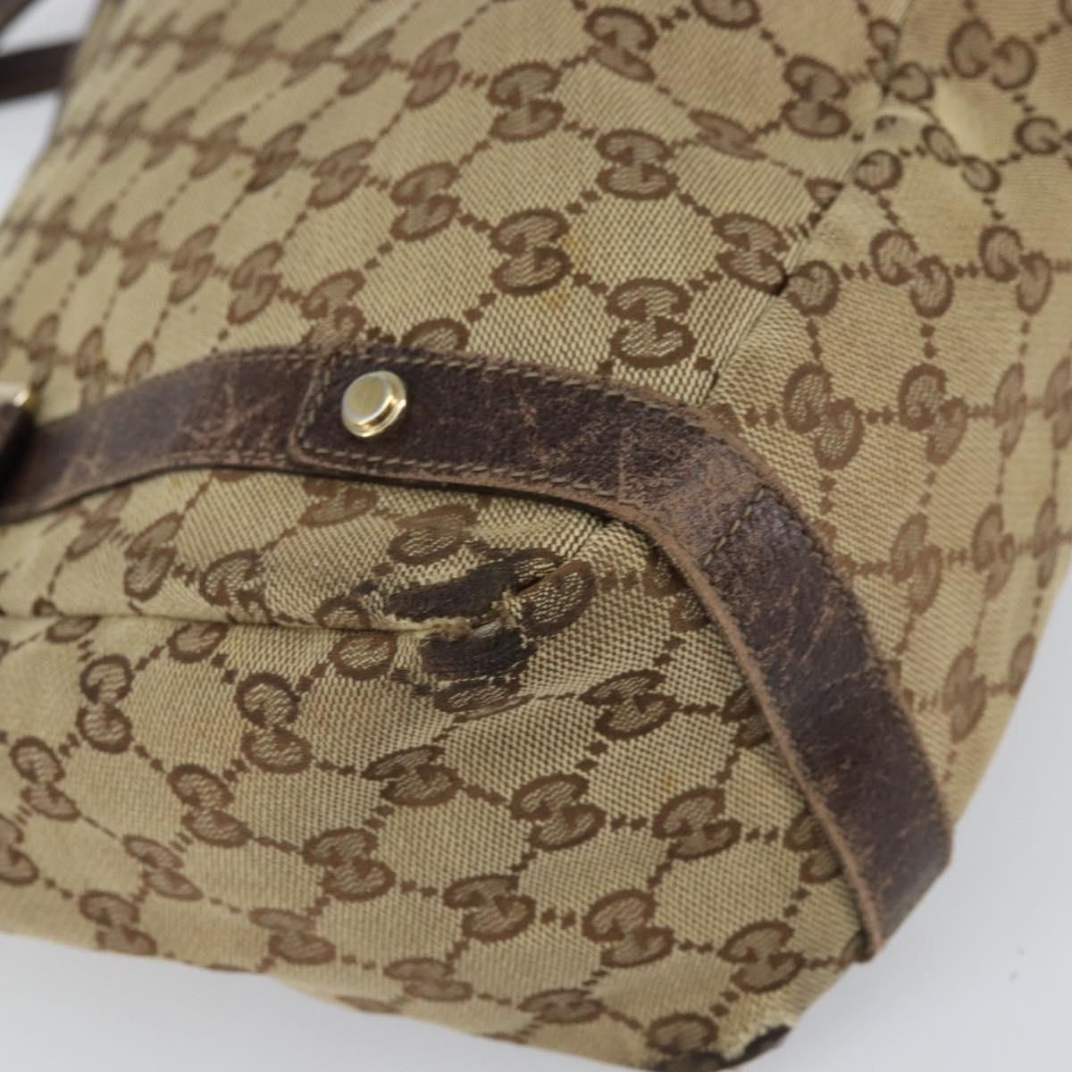 GUCCI GG Canvas Abbey Tote Bag Beige Gold 130736 Auth 156836