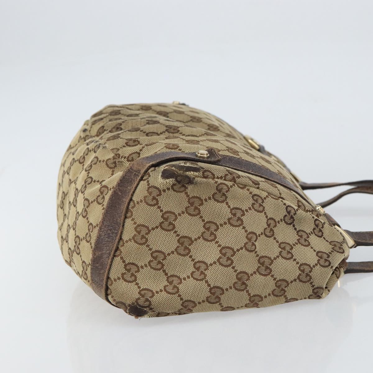 GUCCI GG Canvas Abbey Tote Bag Beige Gold 130736 Auth 156836