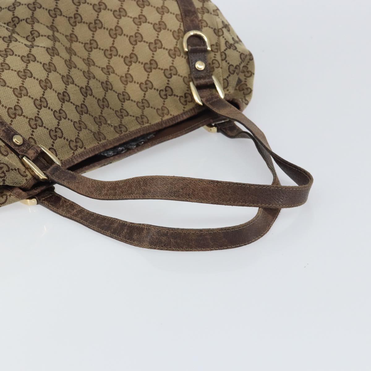 GUCCI GG Canvas Abbey Tote Bag Beige Gold 130736 Auth 156836
