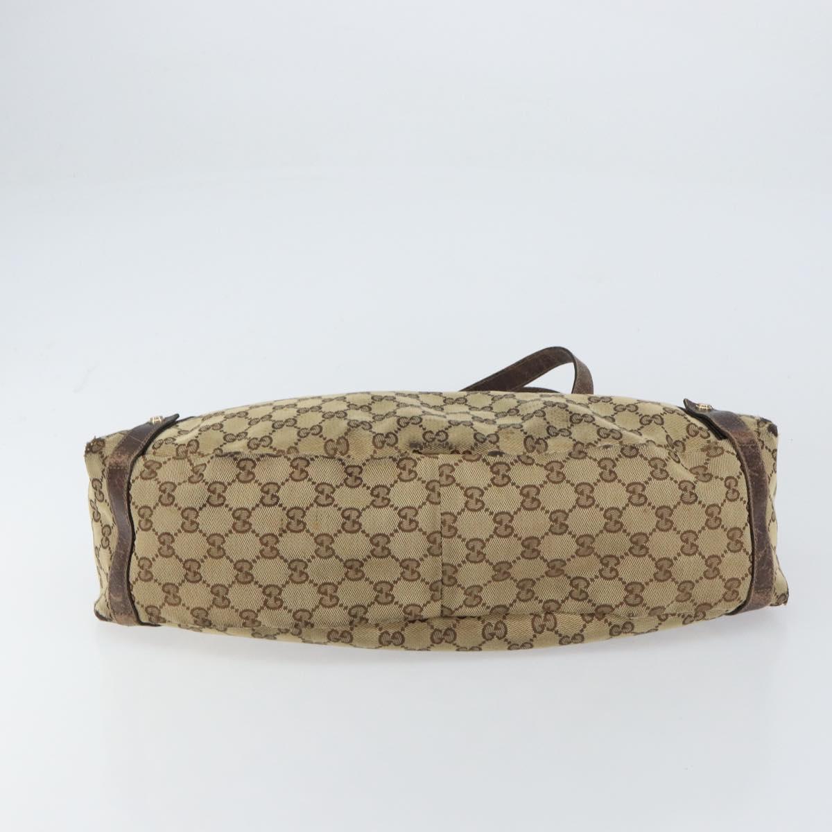 GUCCI GG Canvas Abbey Tote Bag Beige Gold 130736 Auth 156836