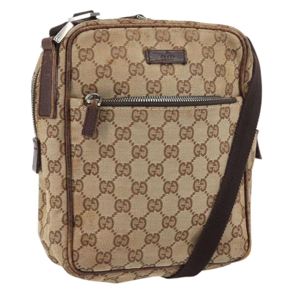 GUCCI GG Canvas Shoulder Bag Beige 03136 Auth 156837