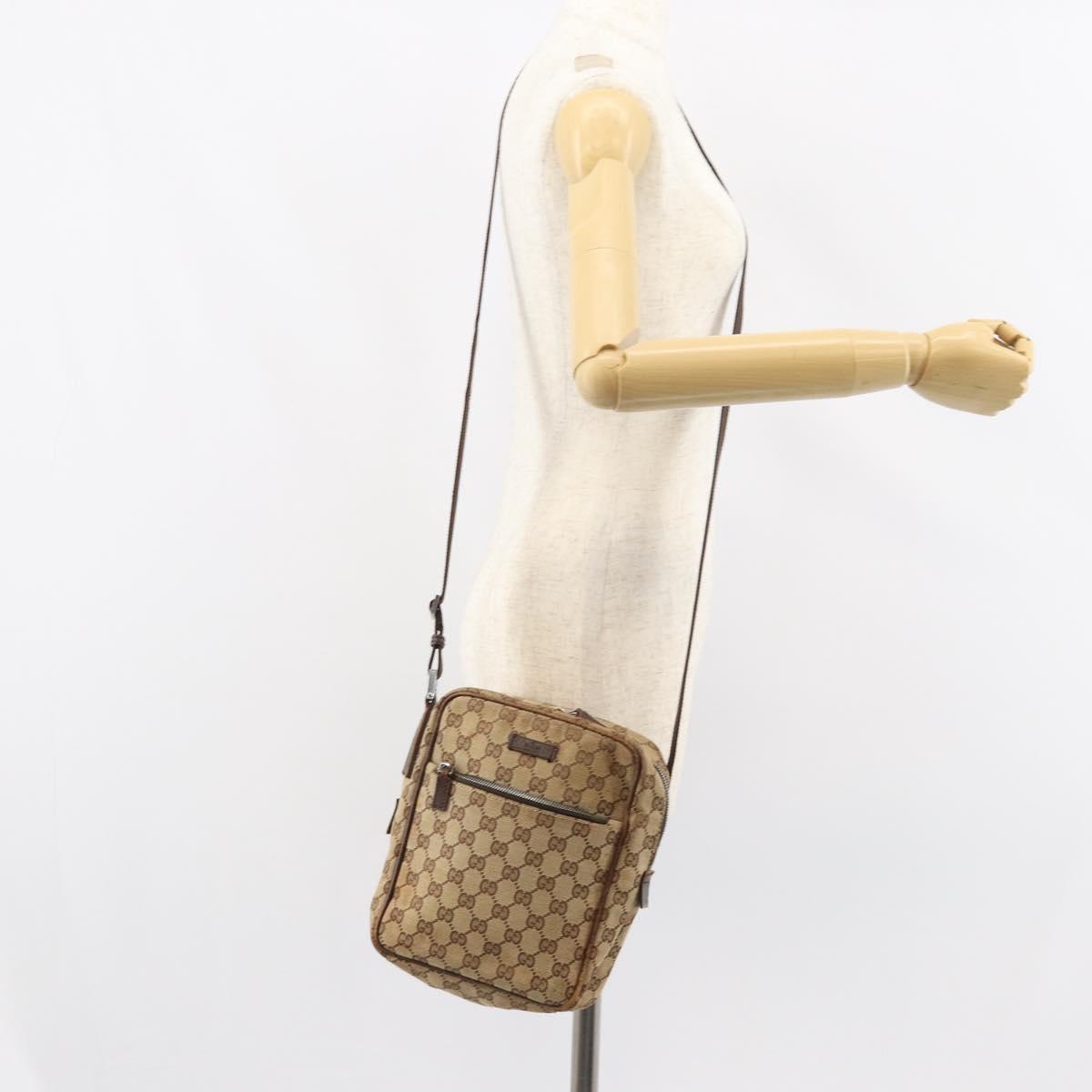GUCCI GG Canvas Shoulder Bag Beige 03136 Auth 156837