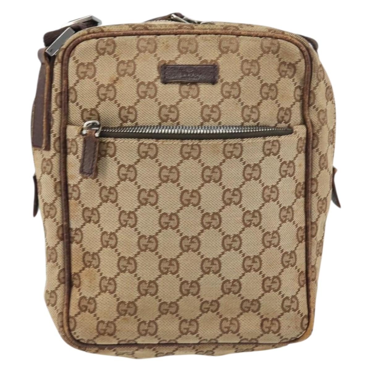 GUCCI GG Canvas Shoulder Bag Beige 03136 Auth 156837
