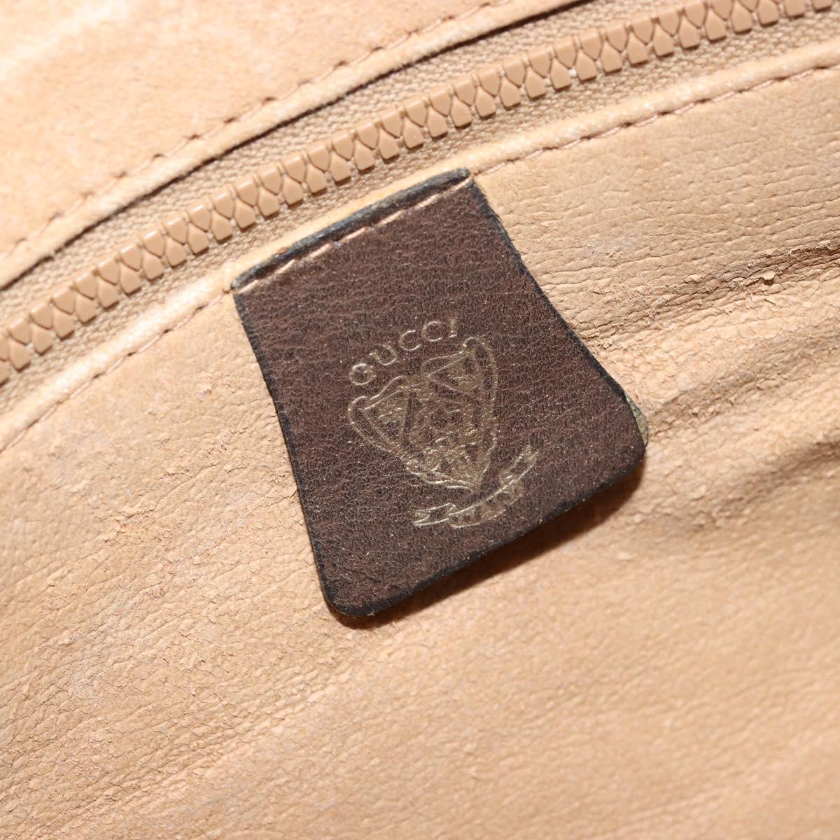 GUCCI GG Supreme Boston Bag PVC Beige Gold Auth 156838