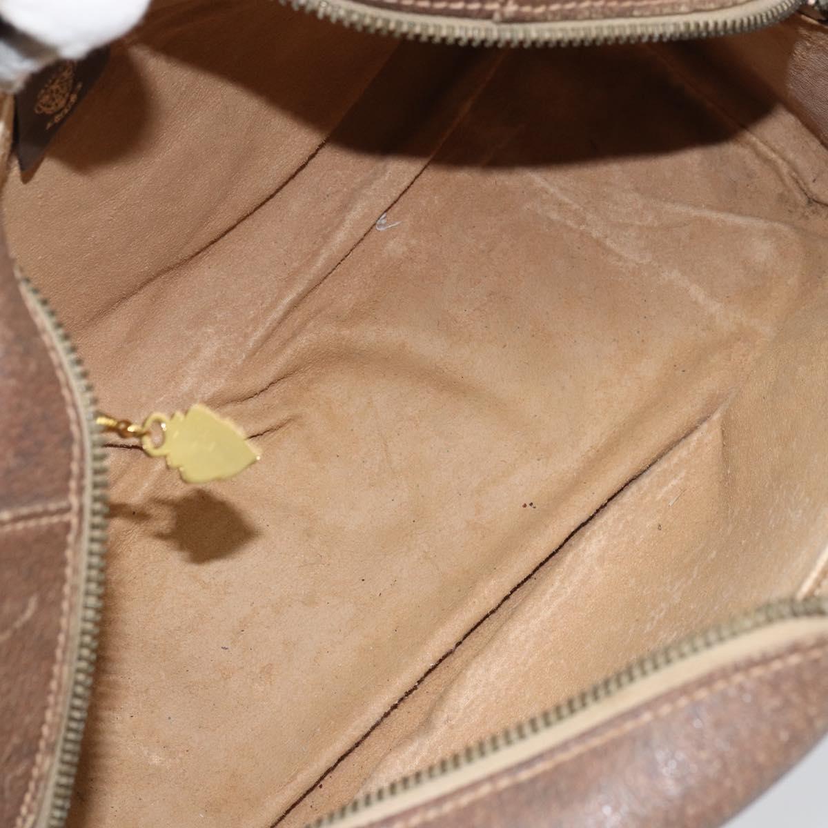 GUCCI GG Supreme Boston Bag PVC Beige Gold Auth 156838